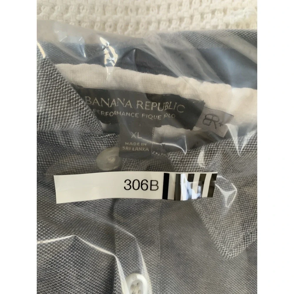 Banana Republic Performance Pique Pocket Polo Shirt‎ Mens XL Grey Heather BR+